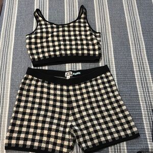 Chic Black and White Checkered Set